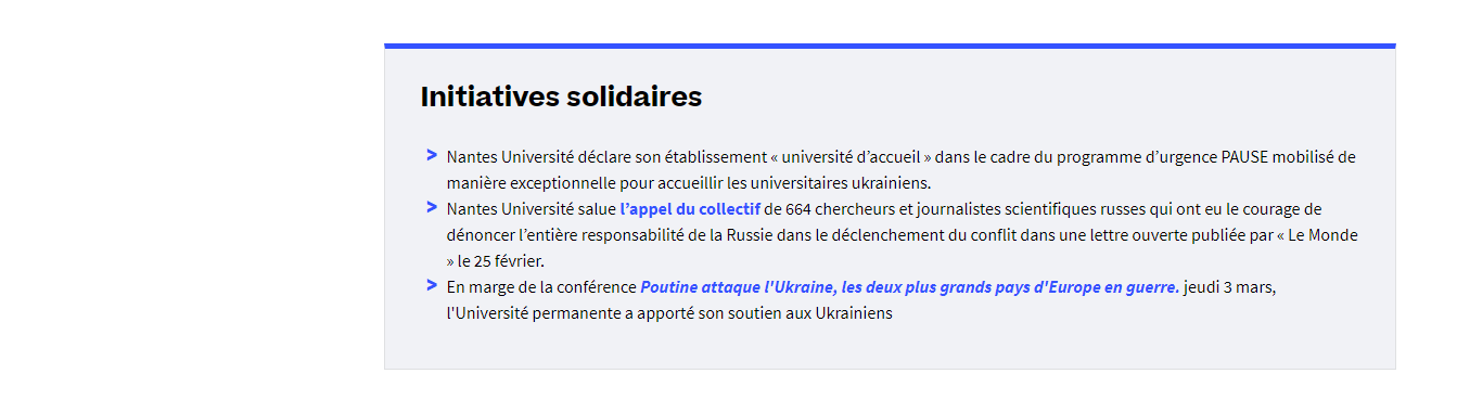 Nantes Université - situation en Ukraine
